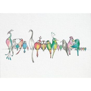 Carte postale [papier bambou] - Bird Parade 5