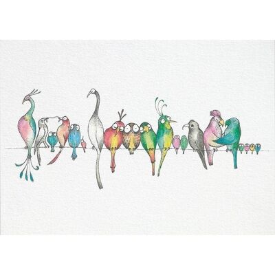 Cartolina [carta di bambù] - Bird Parade
