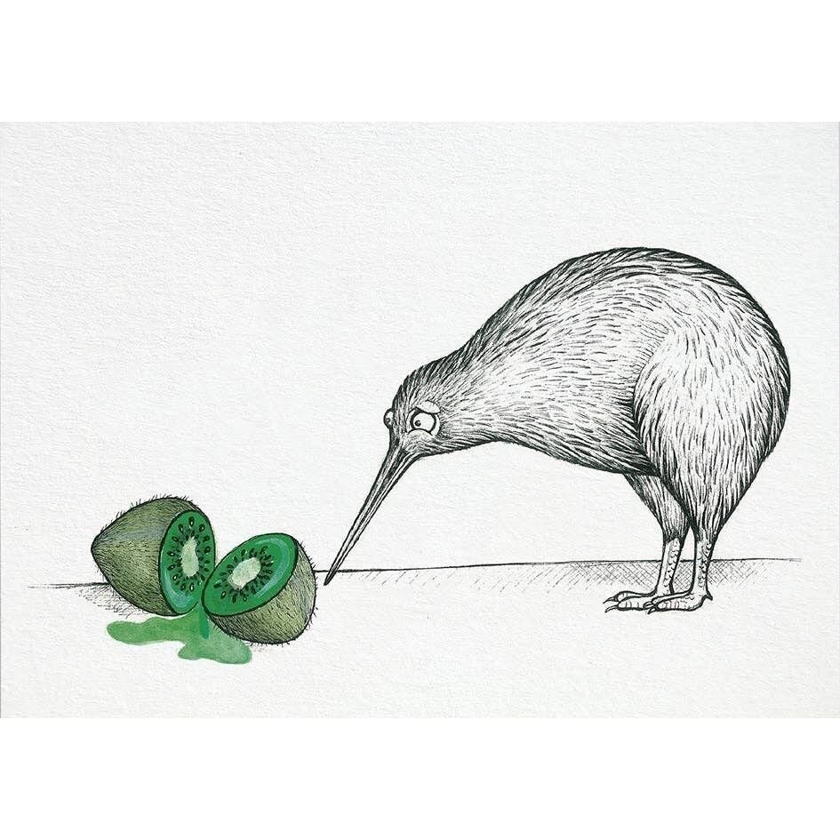 Postkarte [Bambuspapier] - zwei Kiwis