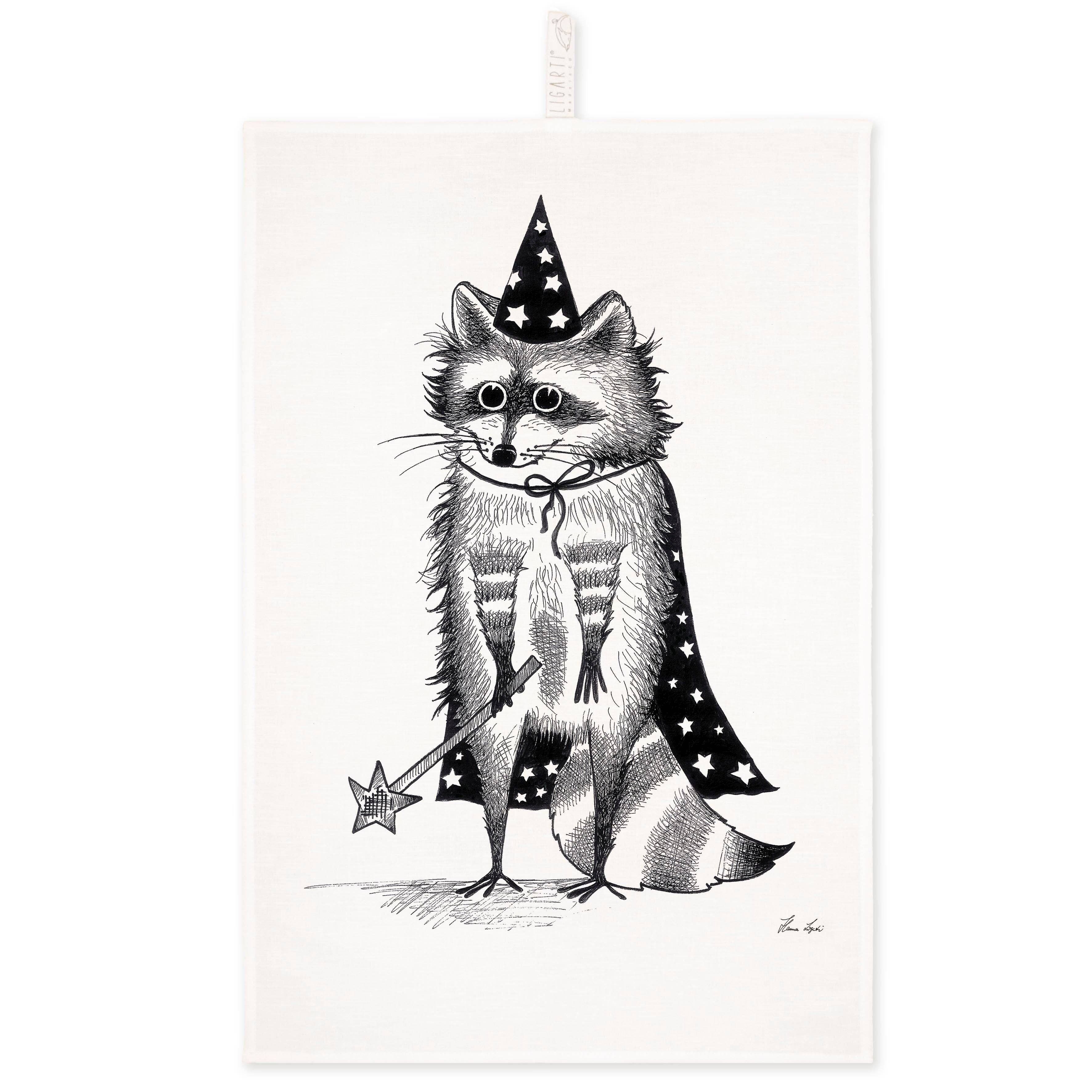 Geschirrtuch [Halbleinen] Zaubär | Waschbär | Küchentücher