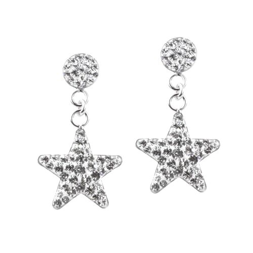 Ohrhänger Stars 925 Silber crystal