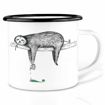 Enamel mug - sloth - 300ml