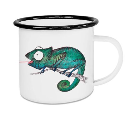 Enamel mug - flycatcher (chameleon) - 500ml