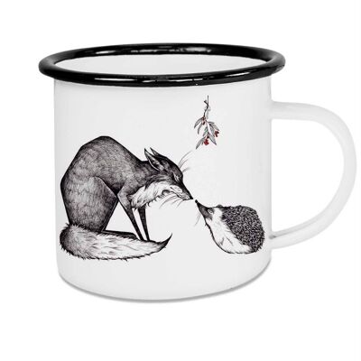Enamel mug - fox & hedgehog - 500ml