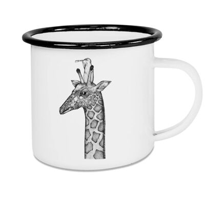 Tazza smaltata - Good View (giraffa e cane della prateria) - 300 ml