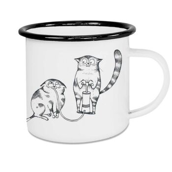 Mug émaillé - pompe chat hélium - 300ml 1