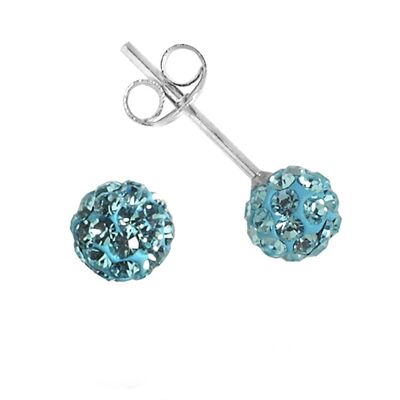 Clous d'oreilles Bonnie argent 925 aigue-marine