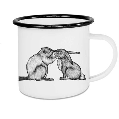 Taza Esmaltada - Conejo y Castor - 300ml