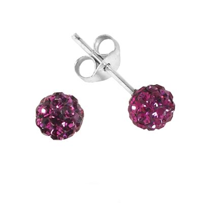 Borchie Bonnie argento 925 fucsia