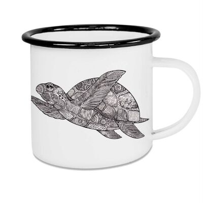 Enamel mug - turtle - 300ml