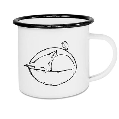 Taza esmaltada - zorro dormido - 300ml