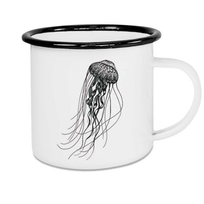 Enamel mug - deep sea jellyfish - 500ml