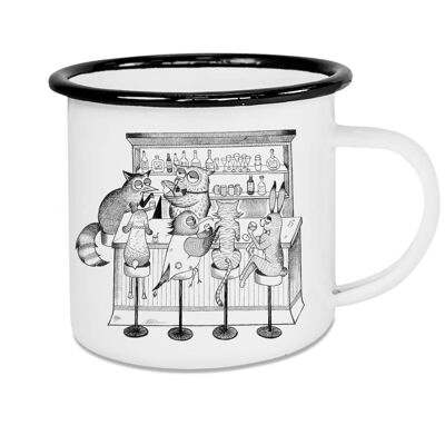 Mug en émail - barre d'animaux - 300ml