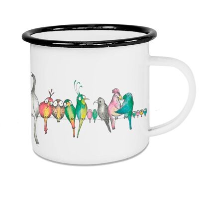 Taza esmaltada - desfile de pájaros - 500ml