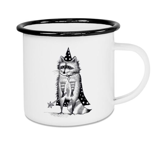 Emailletasse - Zaubär (Waschbär) - 300ml