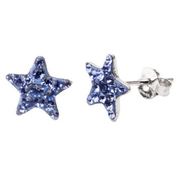 Clous d'oreilles Star 925 argent saphir clair