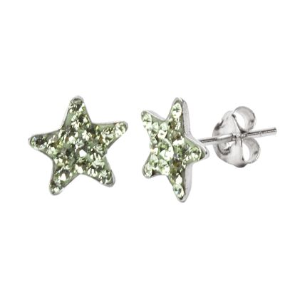 Studs Star 925 silver chrysolite