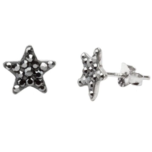 Ohrstecker Star 925 Silber hematite