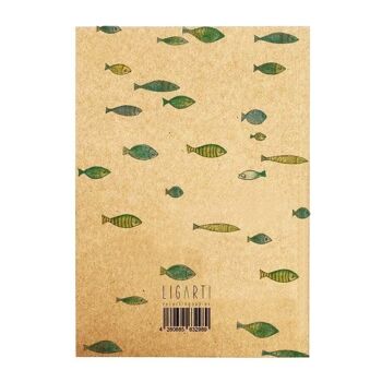 Carnet [papier recyclé] - banc de poissons - DIN A5 6