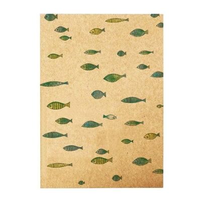 Notebook [recycled paper] - school of fish - DIN A5