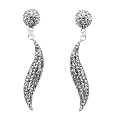 Earrings Verme 925 silver black diamond