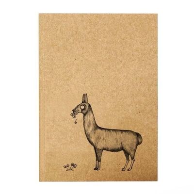 Cuaderno [papel reciclado] - llama - DIN A6