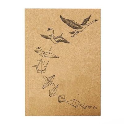 Notebook [recycled paper] - Origami Swan - DIN A6