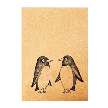 Carnet [papier recyclé] - Penguin Lovestory - DIN A5 5