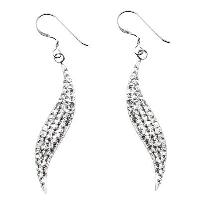 Pendientes Baco 925 plata cristal