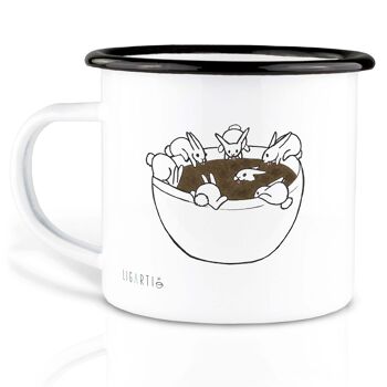 Mug émaillé - lapins de café (raton laveur et lapin) - 300ml 5