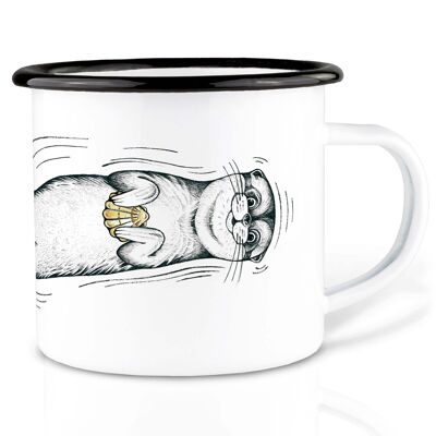 Taza esmaltada - nutria de mejillones - 500ml