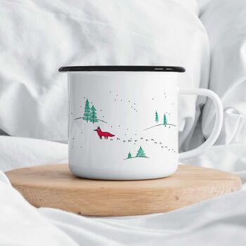 Mug émaillé - renards d'hiver - 500ml 6