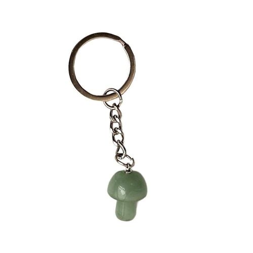 Crystal Mushroom Keychain, Green Aventurine