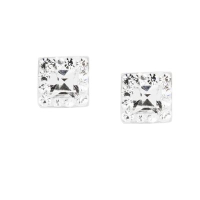 Clous d'oreilles Valentina en argent 925 cristal