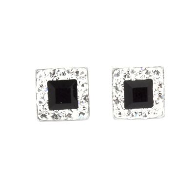 Studs Valentina 925 silver crystal-jet