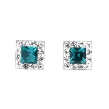 Clous d'oreilles Valentina en argent 925 zirconium bleu cristal