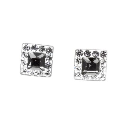 Pendientes Valentina 925 plata cristal-diamante negro