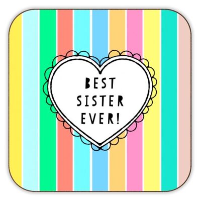 Coasters 'Best Sister Ever Heart On Cand