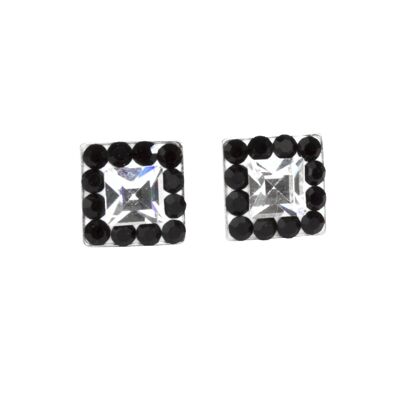 Studs Valentina 925 silver jet-crystal