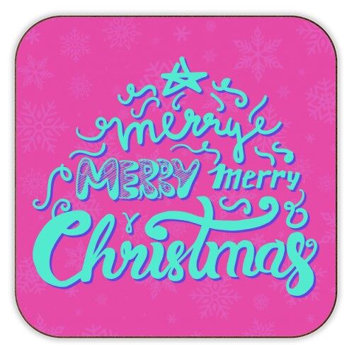 Coasters 'Merry Christmas Hand Lettering