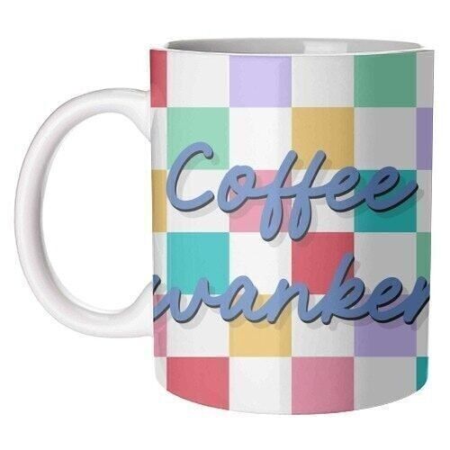 Mugs 'Coffee wanker checkerboard print'
