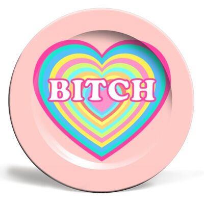 Plates 'Pastel Heart Bitch'