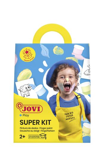 Présentoir Jovi collection GIFT, Avec les Super Kits et Super Buckets de pâte à modeler et peinture au doigt 4