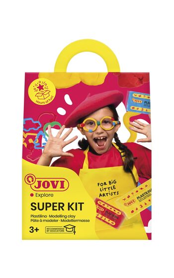 Présentoir Jovi collection GIFT, Avec les Super Kits et Super Buckets de pâte à modeler et peinture au doigt 5