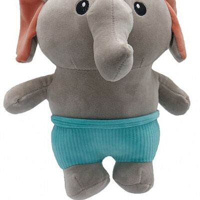 T027-001 Plush Elephant - Mixed Pink and Grey - 25cm