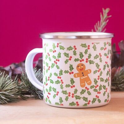 Petit biscuit mug - Enamelled metal / Special Christmas
