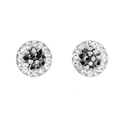 Stud earrings Natalie 925 silver crystal-hematite