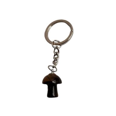 Crystal Mushroom Keychain, Tiger's Eye