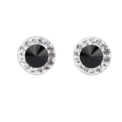 Boucles d'oreilles Letizia argent 925 cristal-jet