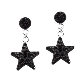 Boucles d'oreilles étoiles argent 925 jet